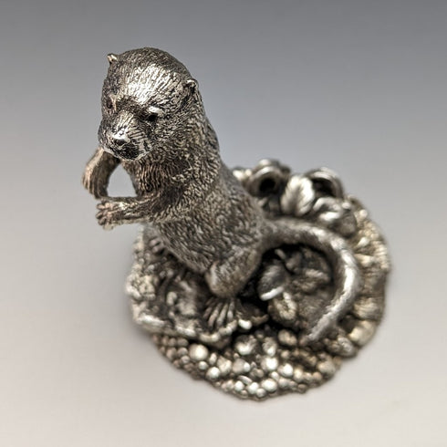 UK Country Artist Company Otter Sterling Silver Sculpture Figurine Height 127mm